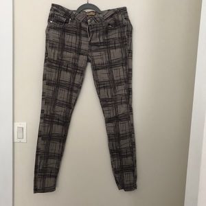 Grey windowpane printed Paige denim jeans sz 29